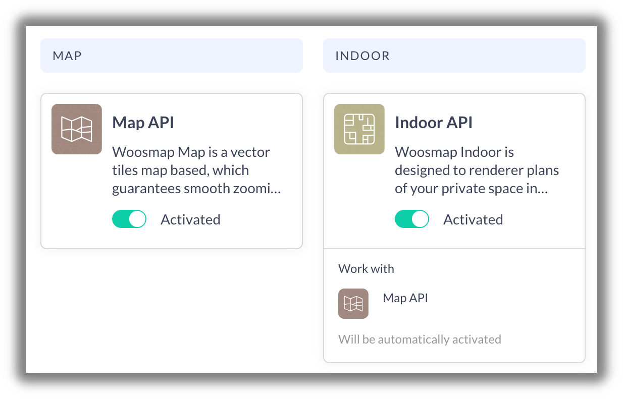 Woosmap Console - Enable product