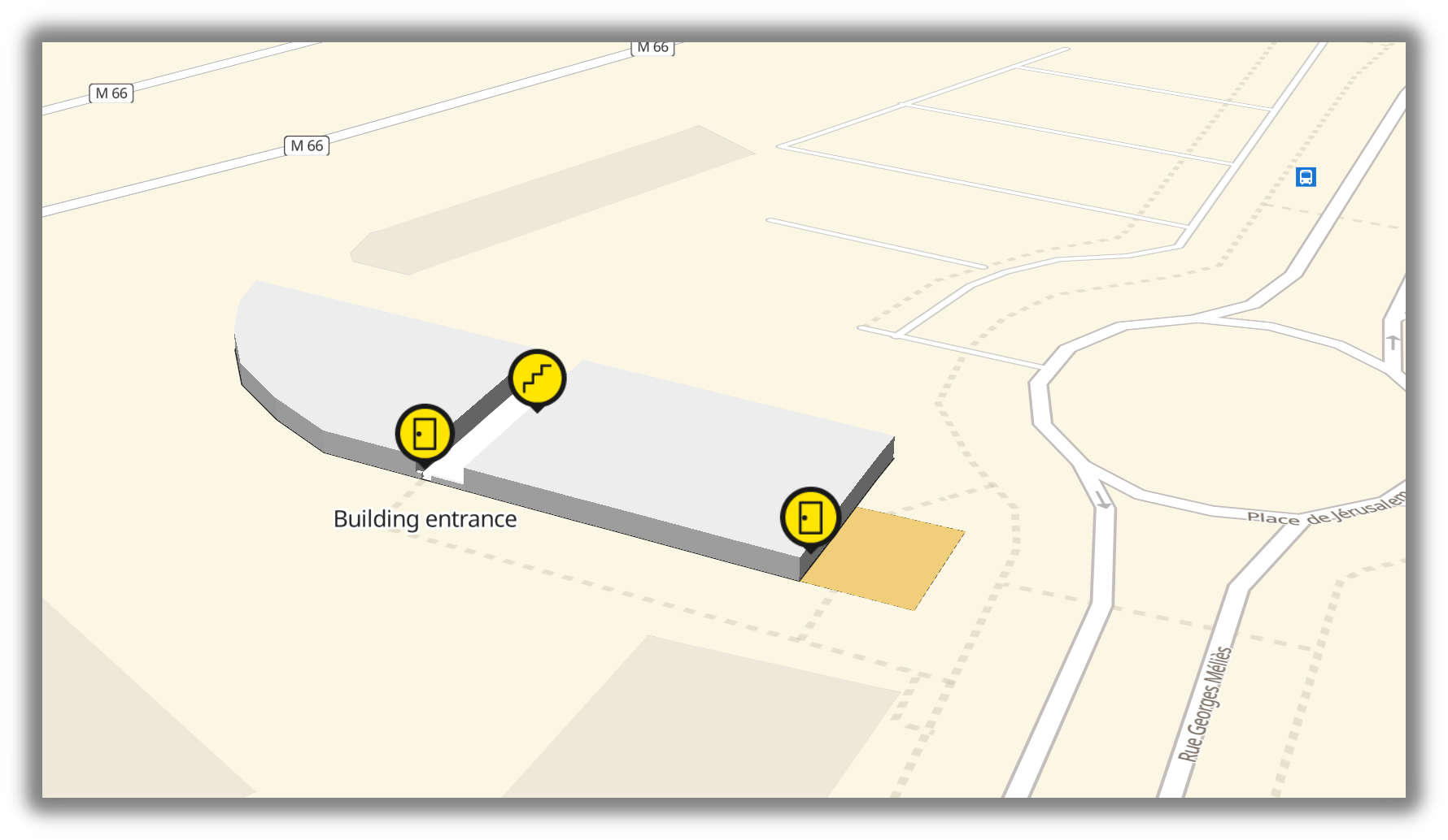 Indoor map on top of Woosmap Map