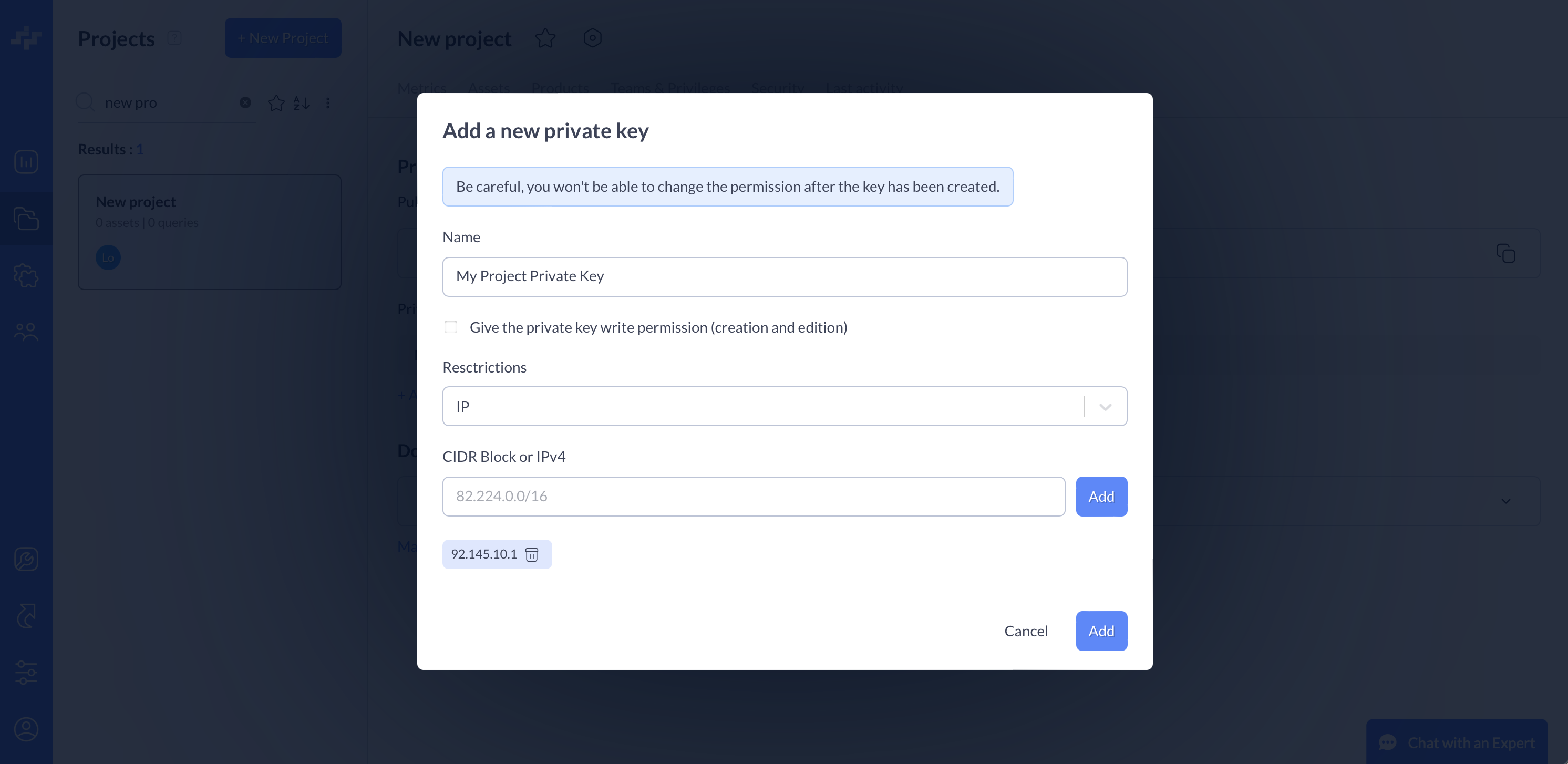Add restriction for IP